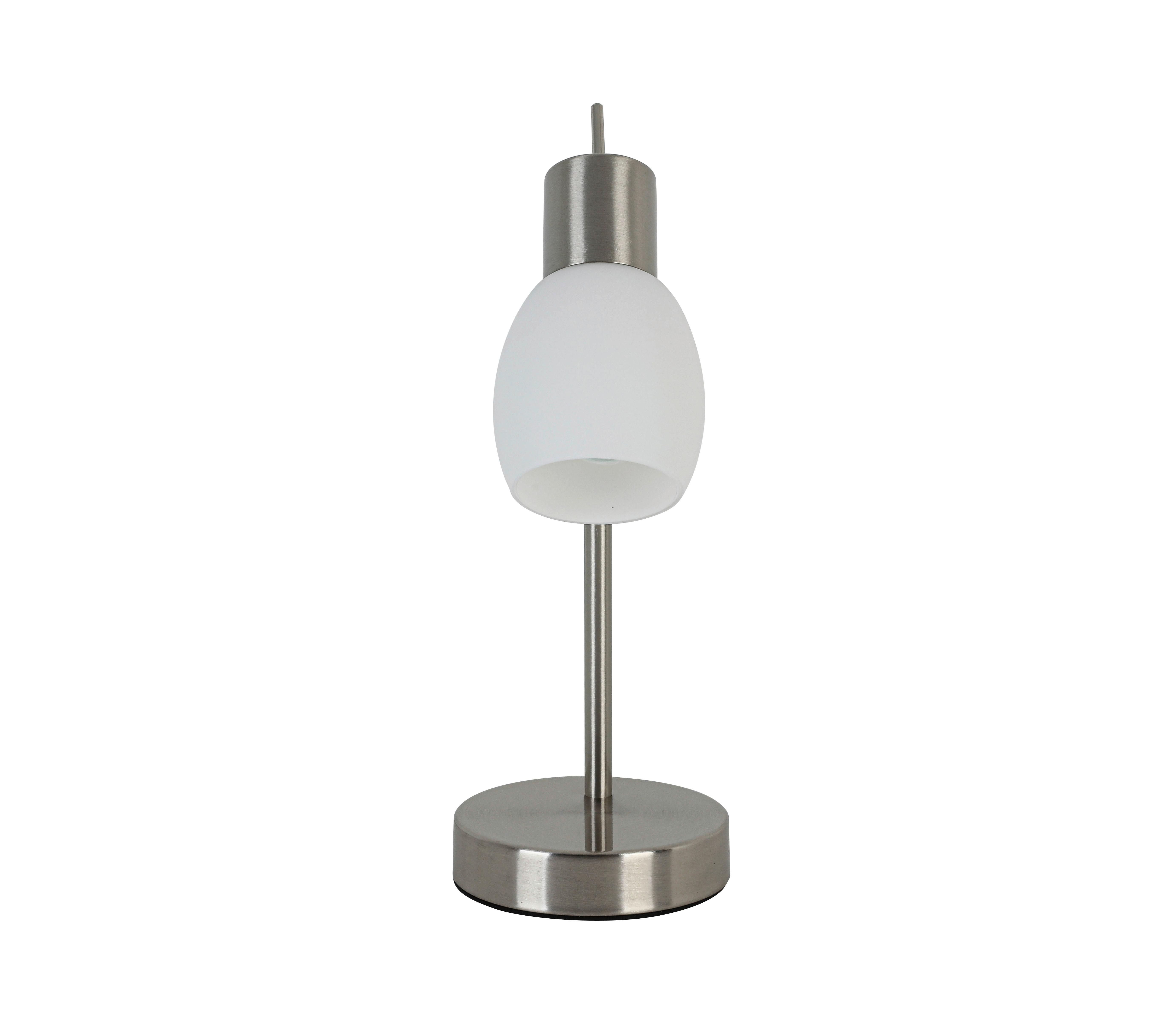 STOLNÍ LAMPA NORMAL - bílá/barvy niklu, Konvenční, kov/sklo (16/11/31cm) - Mömax
