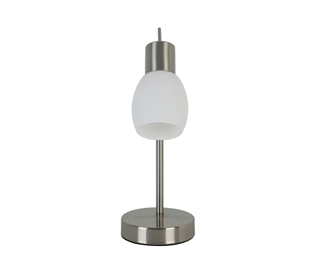 STOLNÁ LAMPA NORMAL - biela/niklová, Konventionell, kov/sklo (16/11/31cm) - Mömax