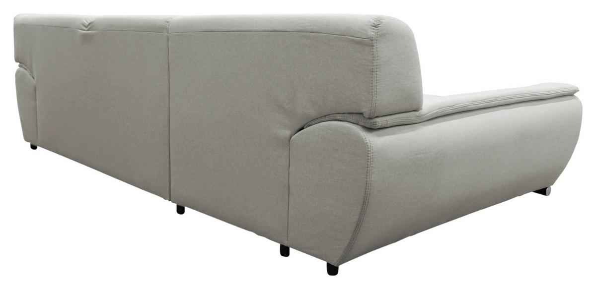 Veratti New Beige inkl. Schlaffunktion Ottomane Links - Beige/Silberfarben, Design, Textil (167/281cm) - MID.YOU