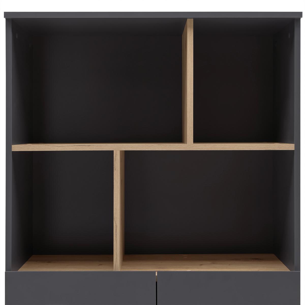 REGÁL SAVANNA -EXKLUSIV- - černá/antracitová, Moderní, kompozitní dřevo/plast (80/180/35cm) - Mömax