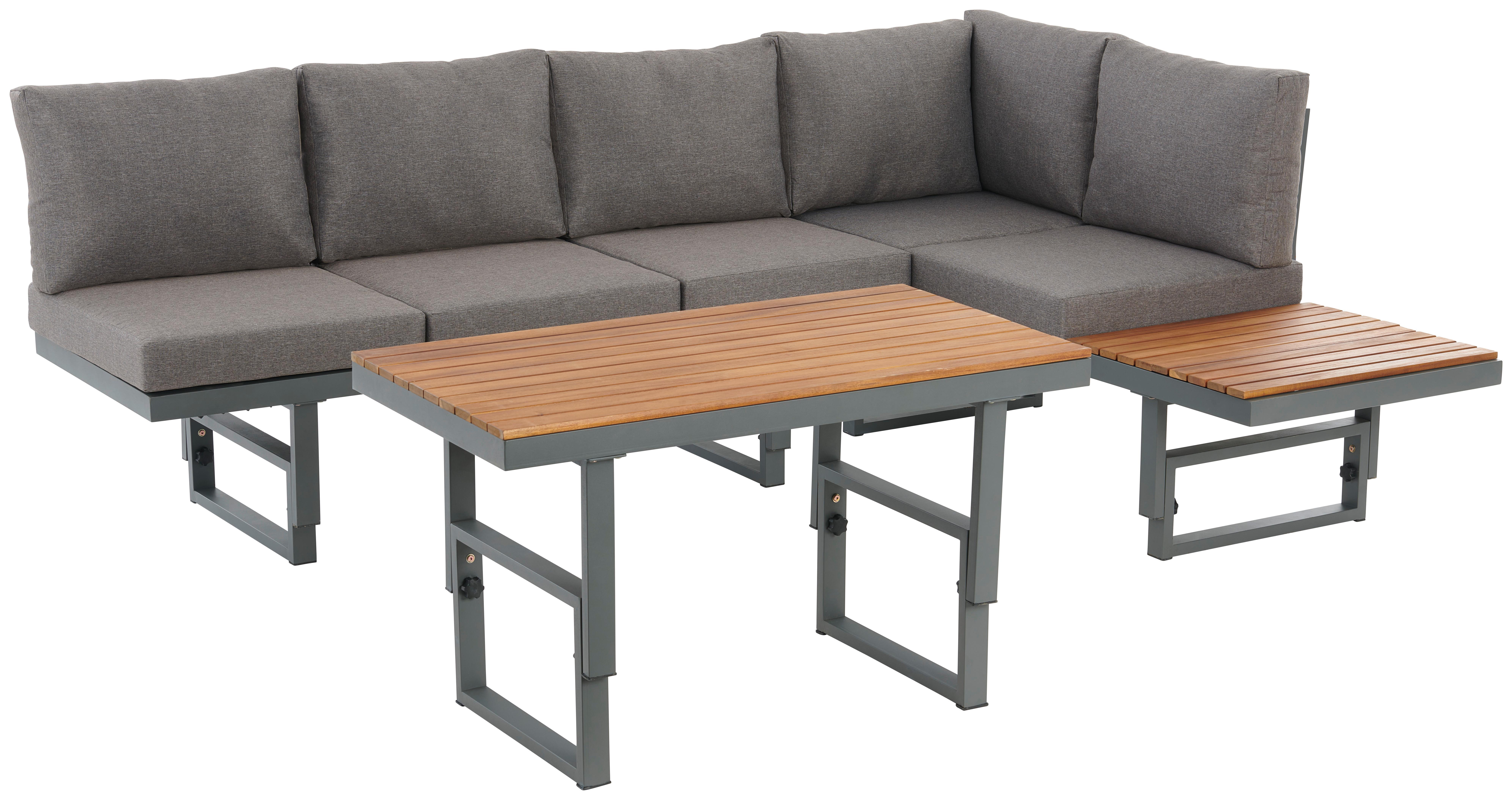 Loungegarnitur bestehend aus Tisch mit 2 Bänken