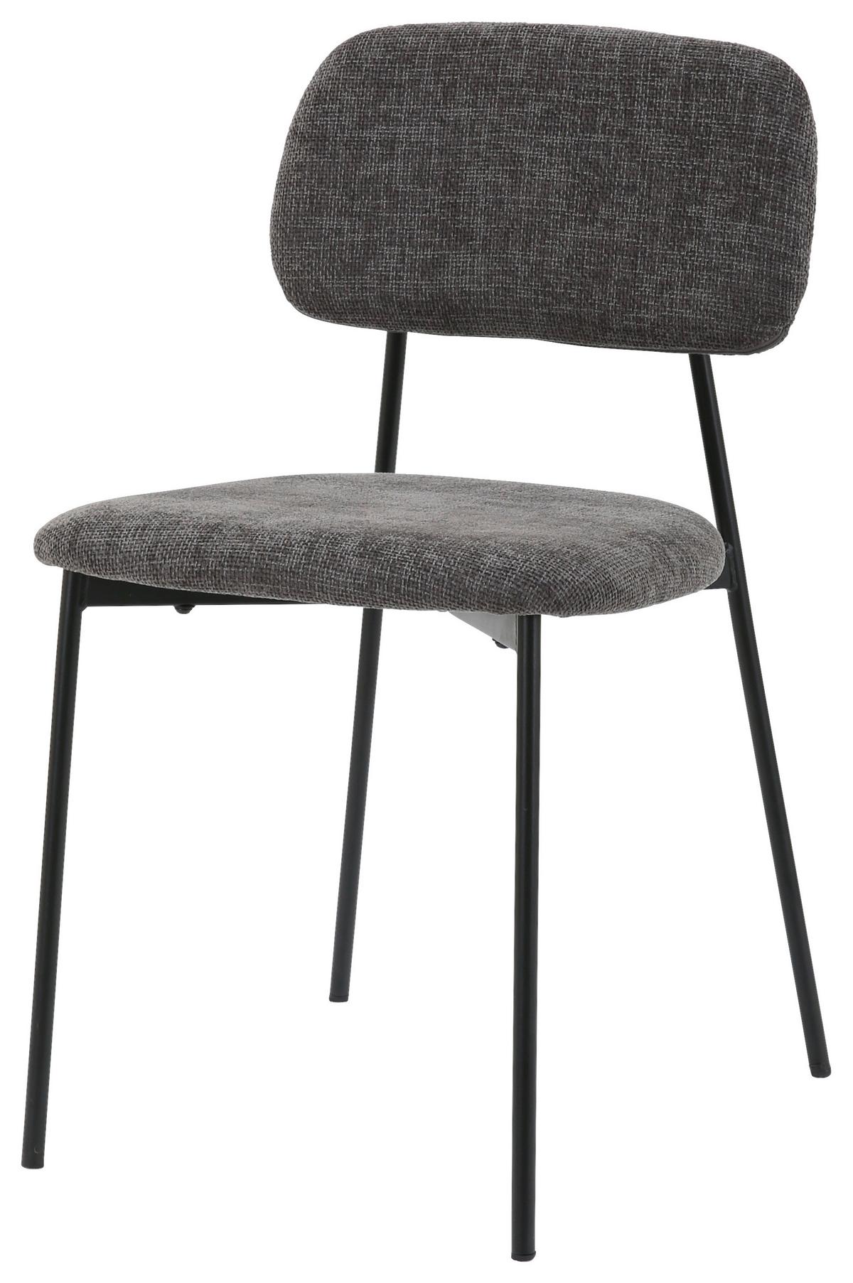 Židle Lara, sivá - šedá/černá, Moderní, kov/textil (44/78,5/49cm) - Mömax