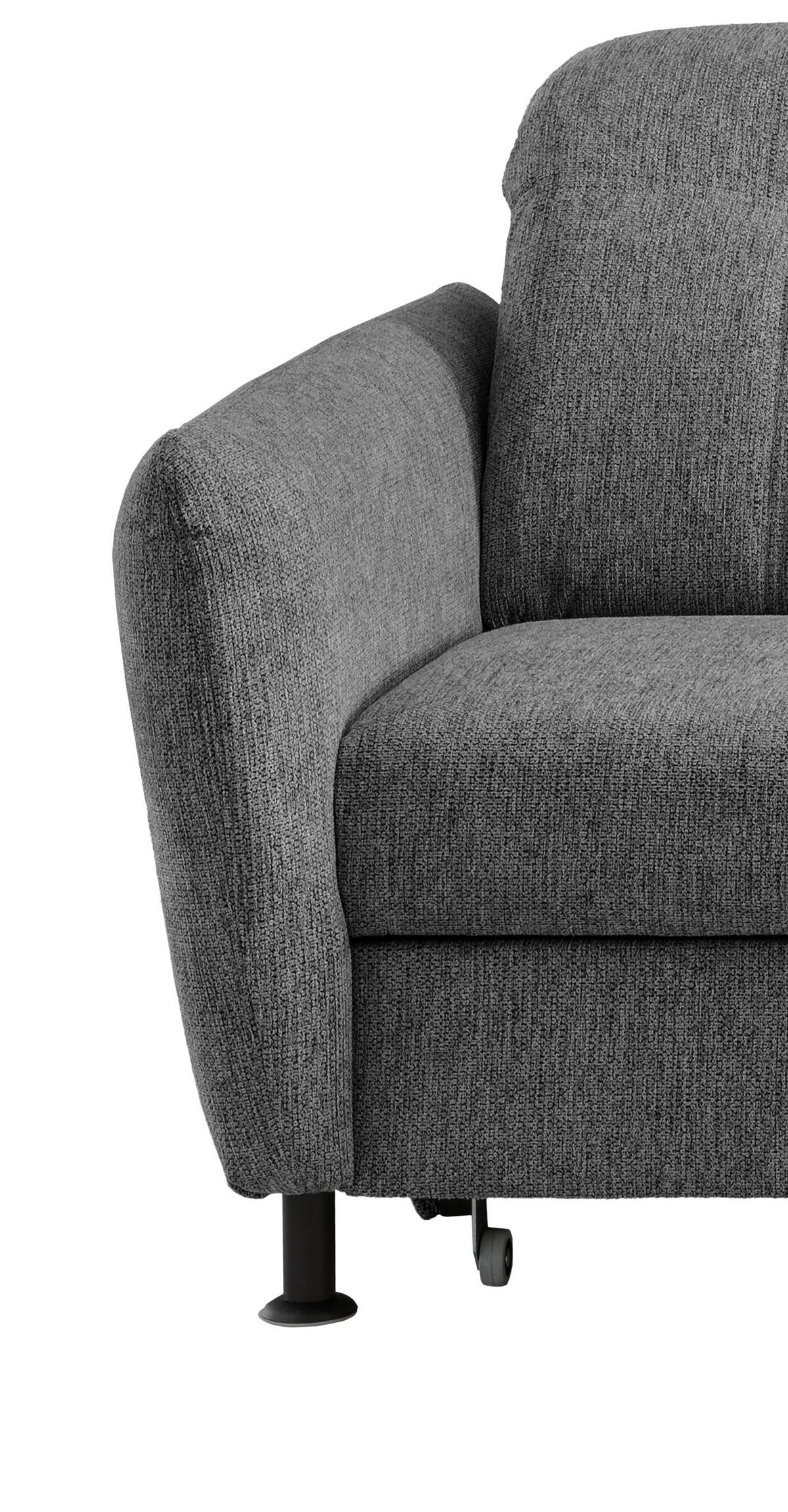 Ecksofa Minori Chenille Anthrazit, S: 267x184 cm - Anthrazit/Schwarz, MODERN, Textil (267/184cm) - Livetastic