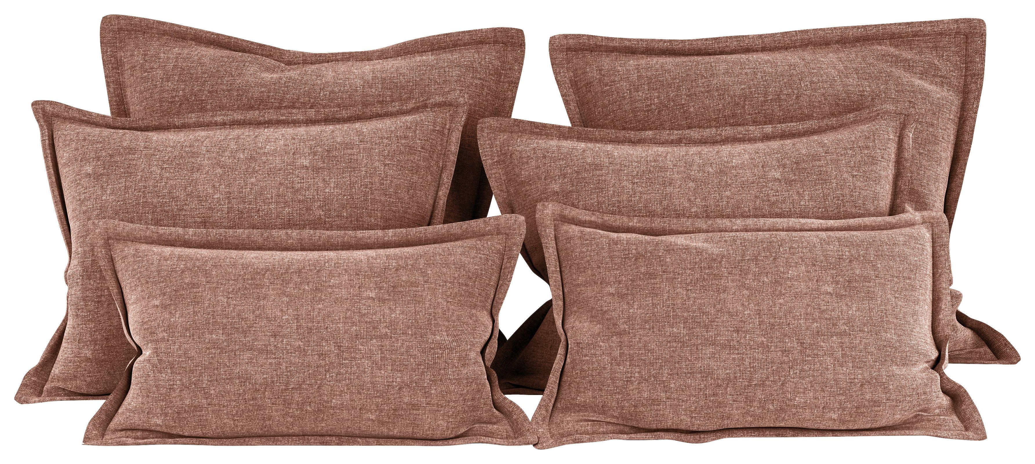 Zierkissenset Chenille Terracotta 6-Teilig - Terracotta, MODERN, Textil (70-50/60-25/10cm) - MID.YOU