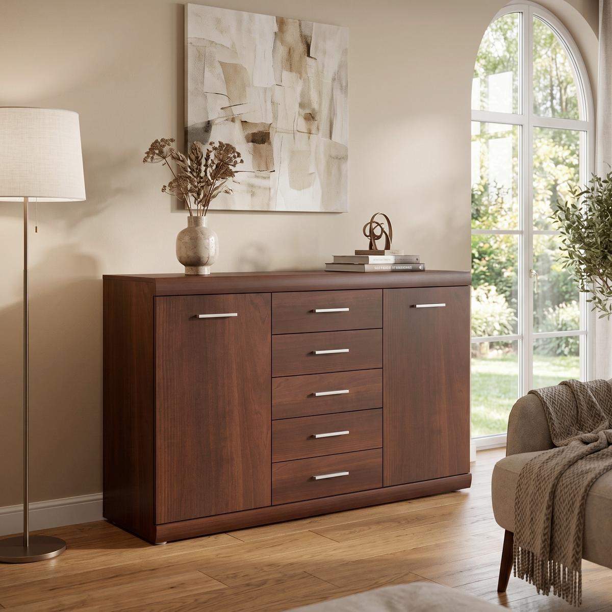 KOMMODE Imperial Walnussfarben B:140cm - Walnussfarben, KONVENTIONELL, Holzwerkstoff (140/90/45cm)
