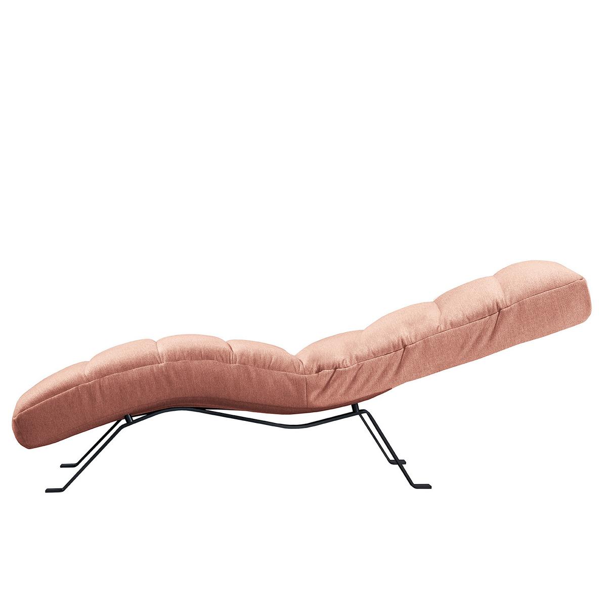 Relaxliege Swing Blick Lachsfarben B: 65 Cm - Schwarz/Lachsfarben, Design, Textil (65/65/171cm) - Livetastic