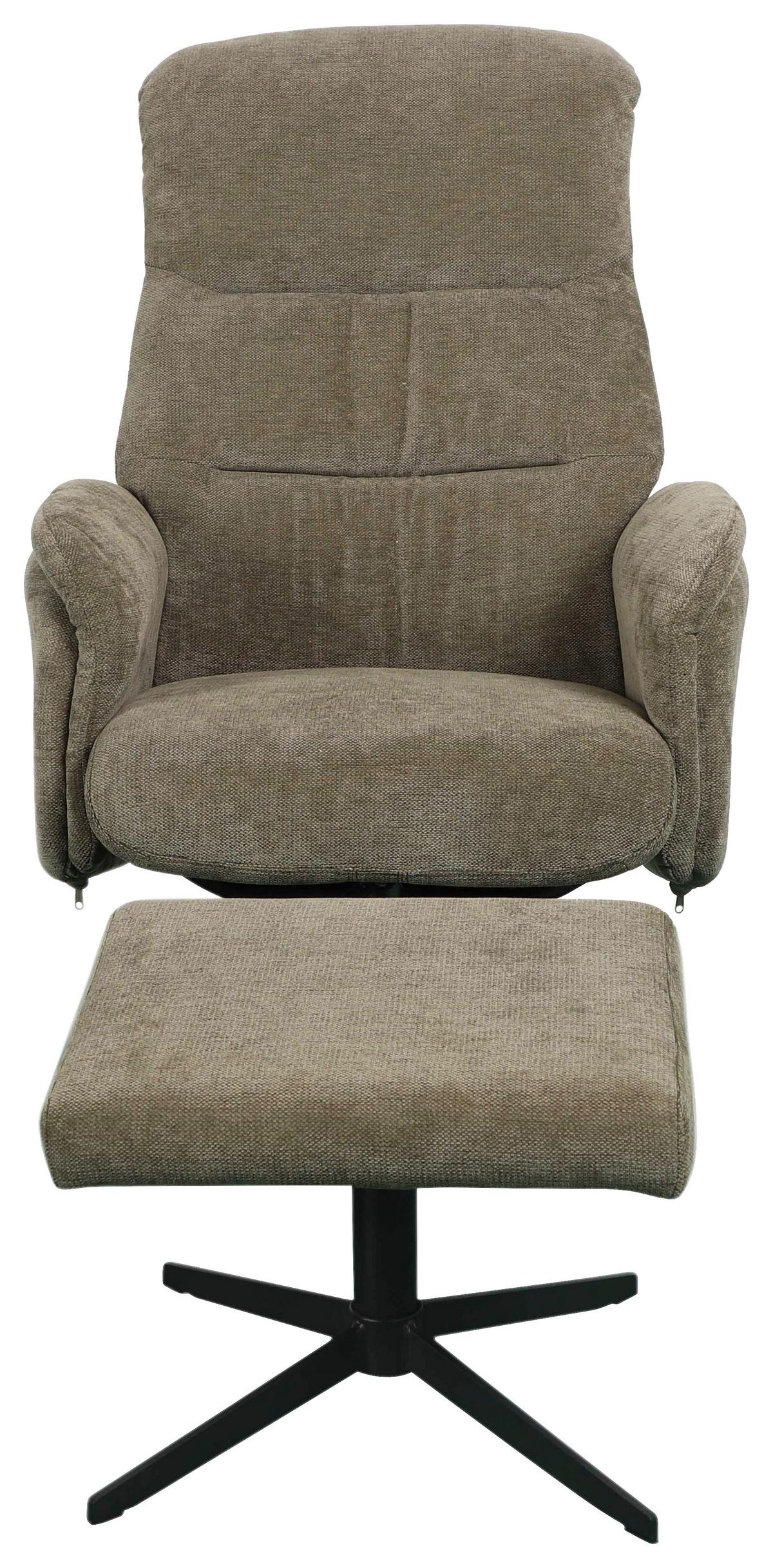 Relaxsessel Star Grün, 360° Drehbar - Schwarz/Grün, MODERN, Textil/Metall (72/95/110cm) - James Wood