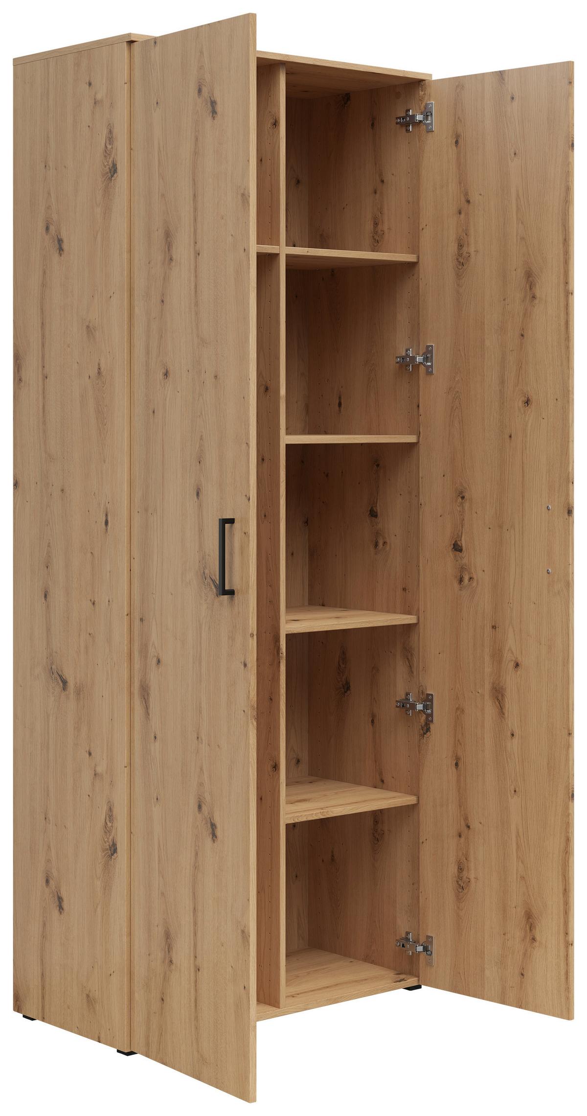 SKRIŇA Multistauraum - čierna/dub artisan, Modern, kompozitné drevo/plast (80/195/40cm)