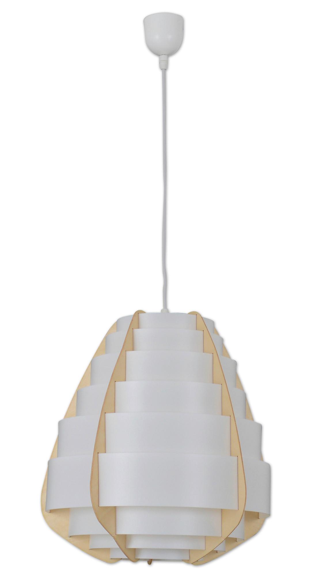 Hängeleuchte Malmö H: ca. 144 cm 1-Flammig - Beige, Design, Holz/Kunststoff (37/36cm) - Näve
