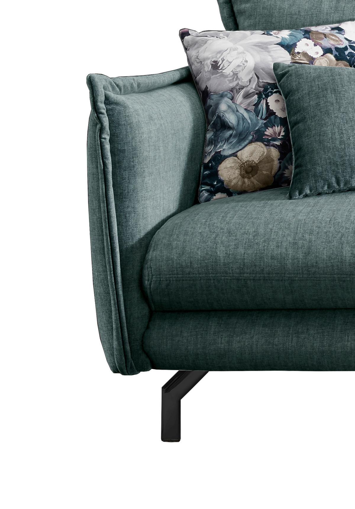 Ecksofa Lava Hellblau S: 255/180 cm - Türkis/Schwarz, MODERN, Textil (255/180cm) - Livetastic