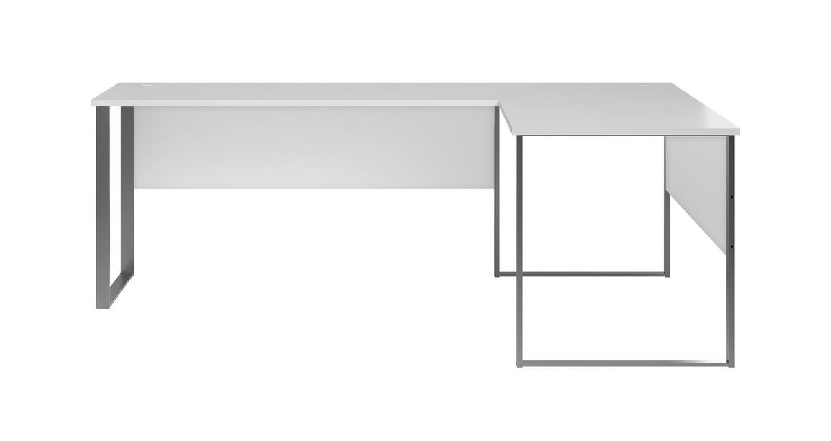 Eckschreibtisch B 223cm H 77cm Office Lux, Lichtgrau - Hellgrau/Alufarben, Design, Holzwerkstoff/Metall (170+223/77/73cm) - MID.YOU