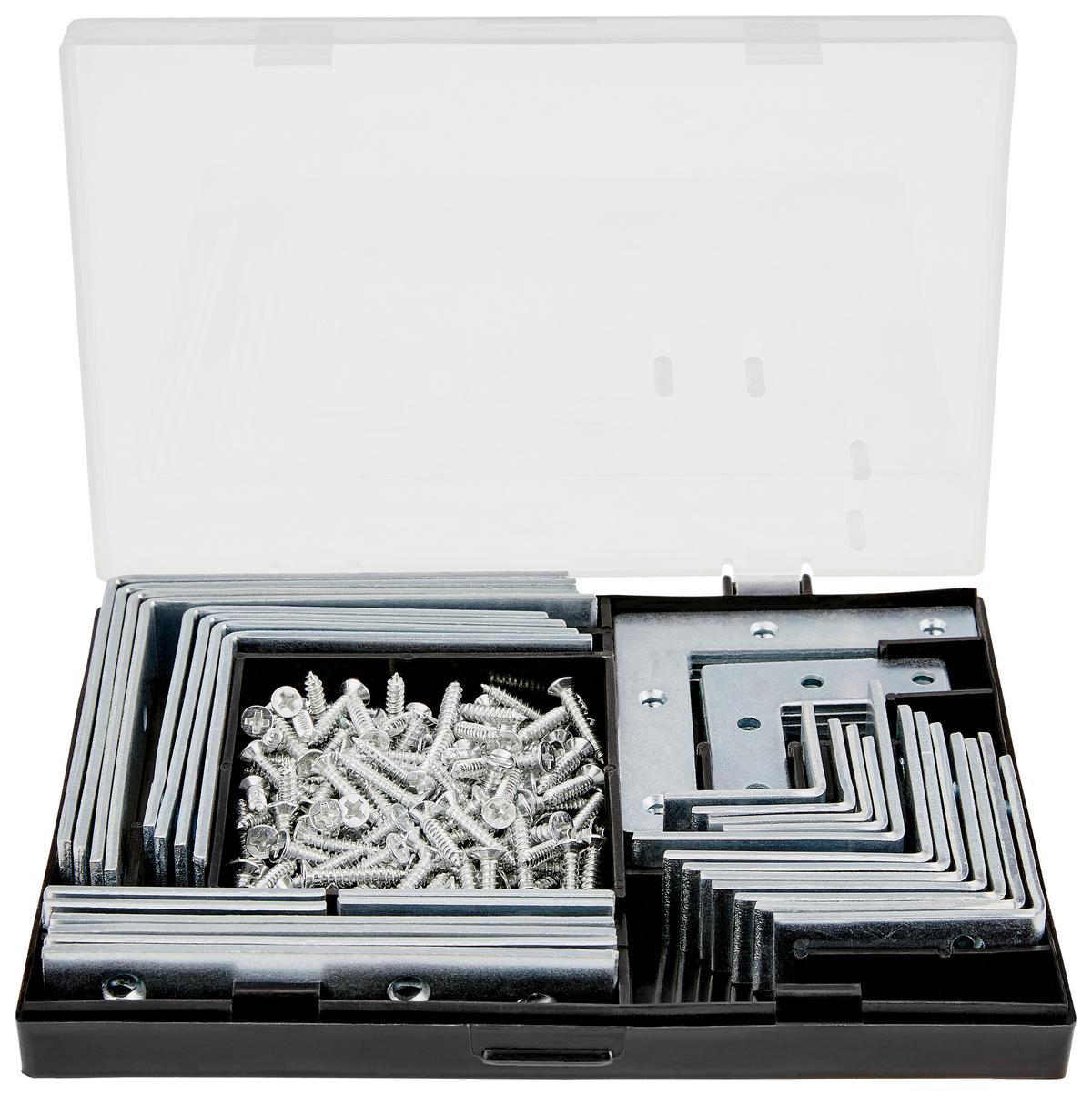 Winkelverbinder-Set 180-Tlg. aus Stahl inkl. Schrauben - Basics, Metall