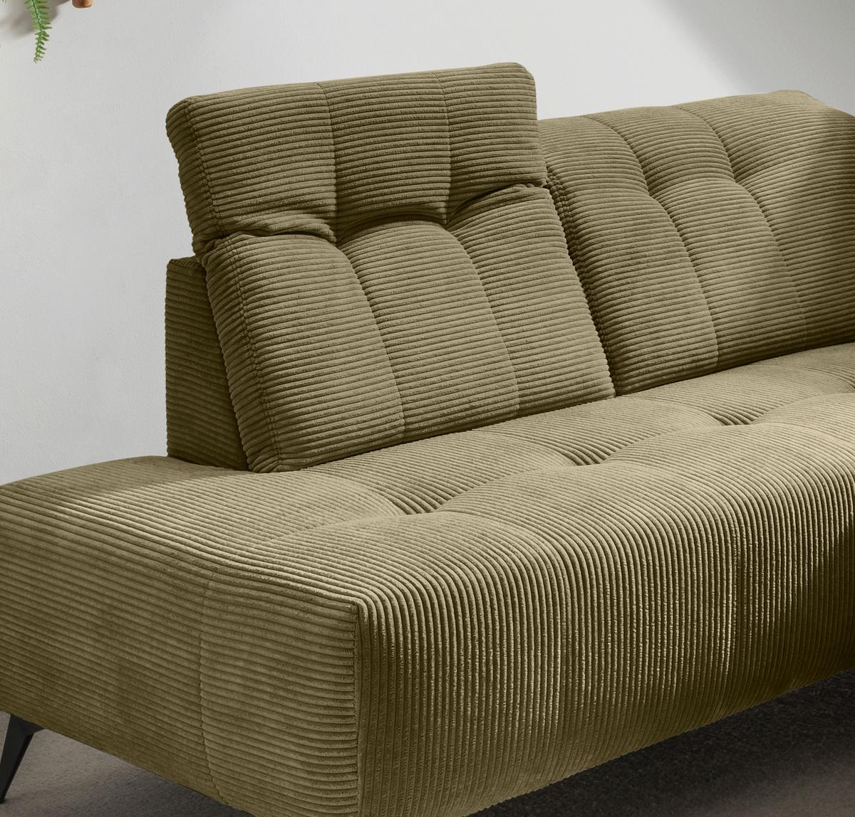 Ecksofa Fiore, Olivgrün S: 200x272 cm - Schwarz/Olivgrün, MODERN, Textil (200/272cm) - Livetastic
