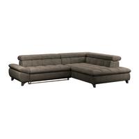 Ecksofa Gemini Taupe, B: 312cm - Taupe/Chromfarben, KONVENTIONELL, Textil (312/234cm)
