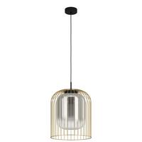 Hängeleuchte 39695 Caminata - Goldfarben/Schwarz, Design, Glas/Metall (35/150cm) - Eglo