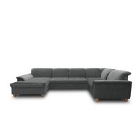 Wohnlandschaft Franzi Mit Schlaffunktion Dunkelgrau - Eichefarben/Dunkelgrau, KONVENTIONELL, Textil (170/352/214cm) - MID.YOU