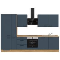 Küchenleerblock Easytouch High-Line, H11 Links - Blau/Eichefarben, MODERN, Holzwerkstoff (330cm) - Nobilia