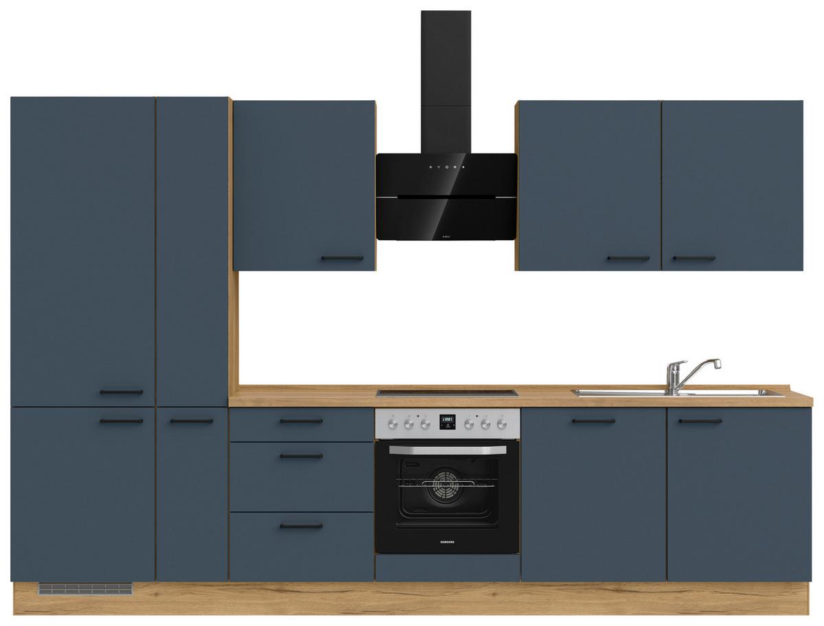 Küchenleerblock Easytouch High-Line, H11 Links - Blau/Eichefarben, MODERN, Holzwerkstoff (330cm) - Nobilia