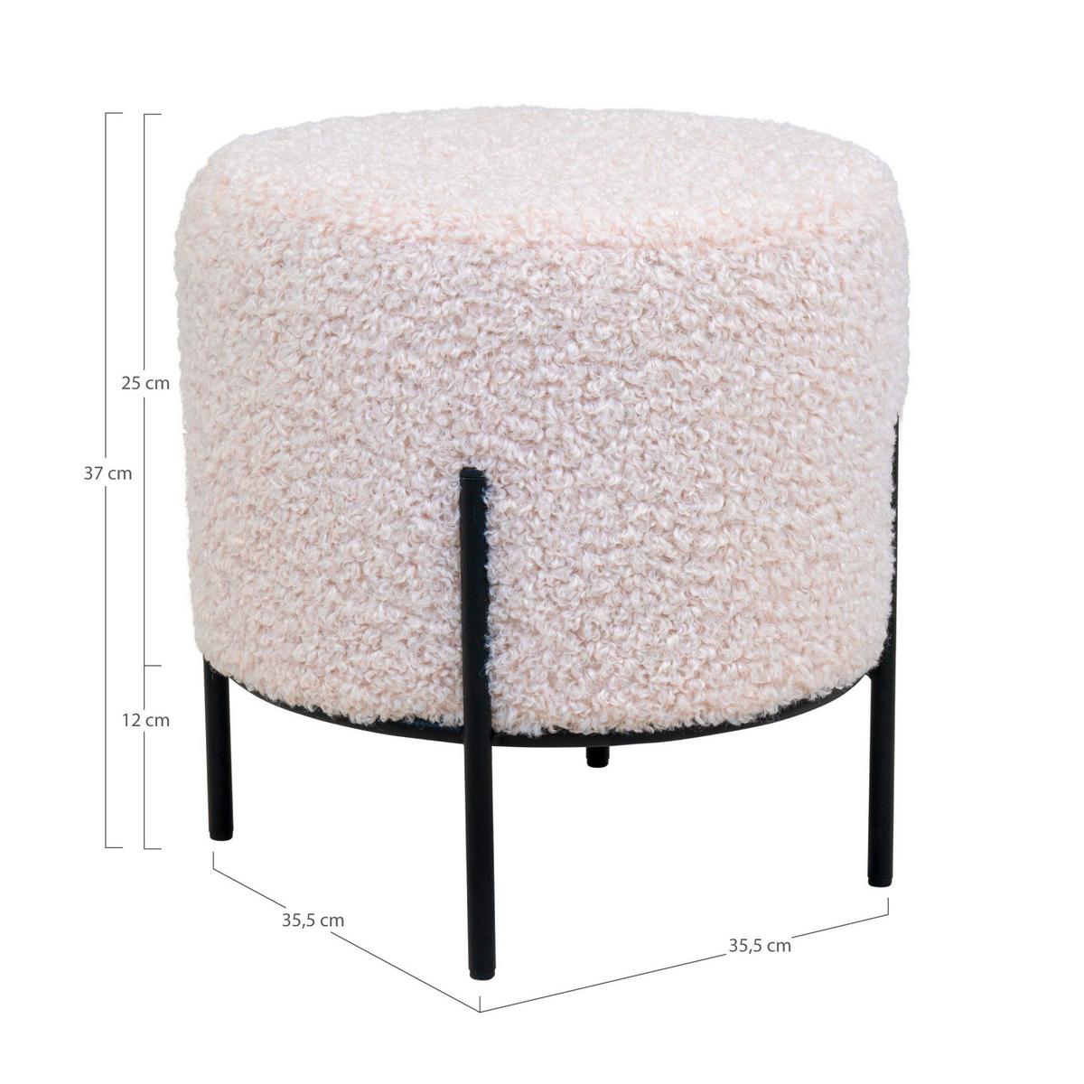 Hocker Alford Schwarz Weiß B: 35,5 cm - Schwarz/Weiß, Design, Textil/Metall (35.5/37cm)