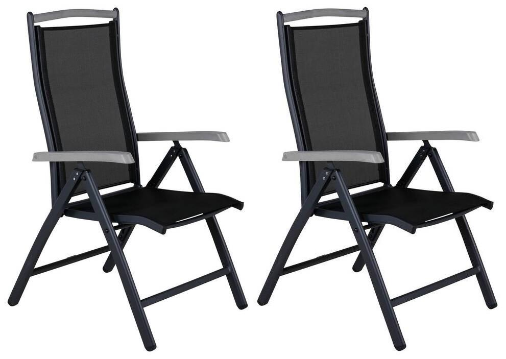 Gartensessel-set Albany - Schwarz, KONVENTIONELL, Metall (60/110/73cm) - Gardenson