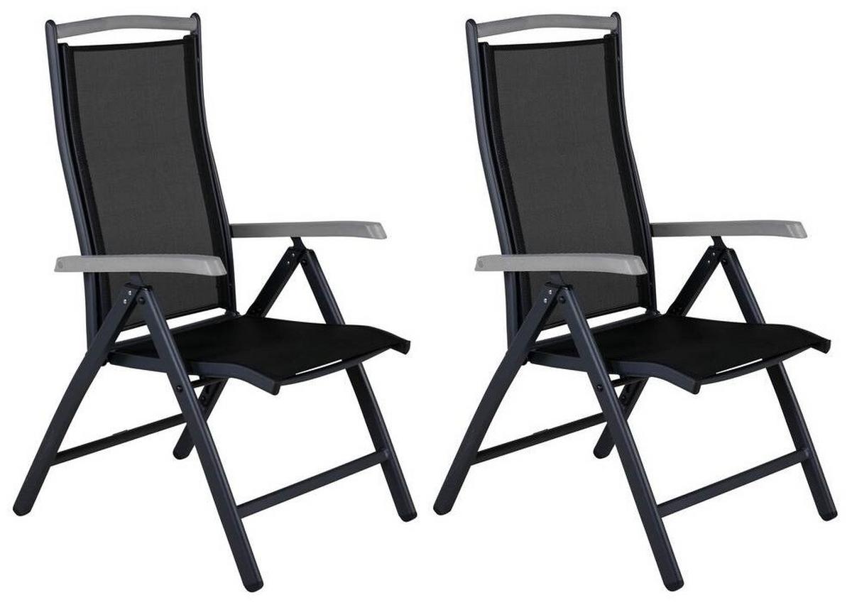 Gartensessel-set Albany - Schwarz, KONVENTIONELL, Metall (60/110/73cm) - Gardenson