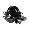 Kombiservice Metallic Rim 4 Personen Schwarz 16-teilig - Schwarz, Basics, Keramik - Mäser
