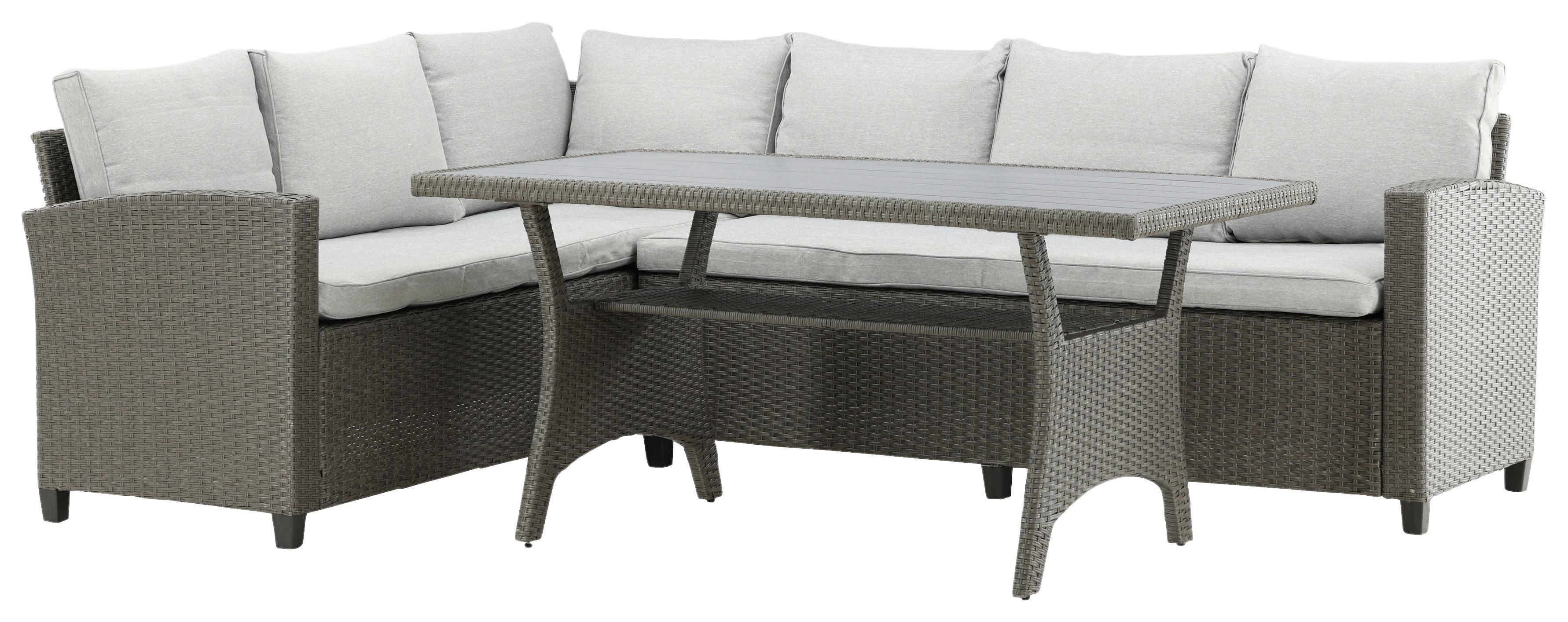 Loungegarnitur 3-Tlg Brentwood aus Kunststoff mit Kissen