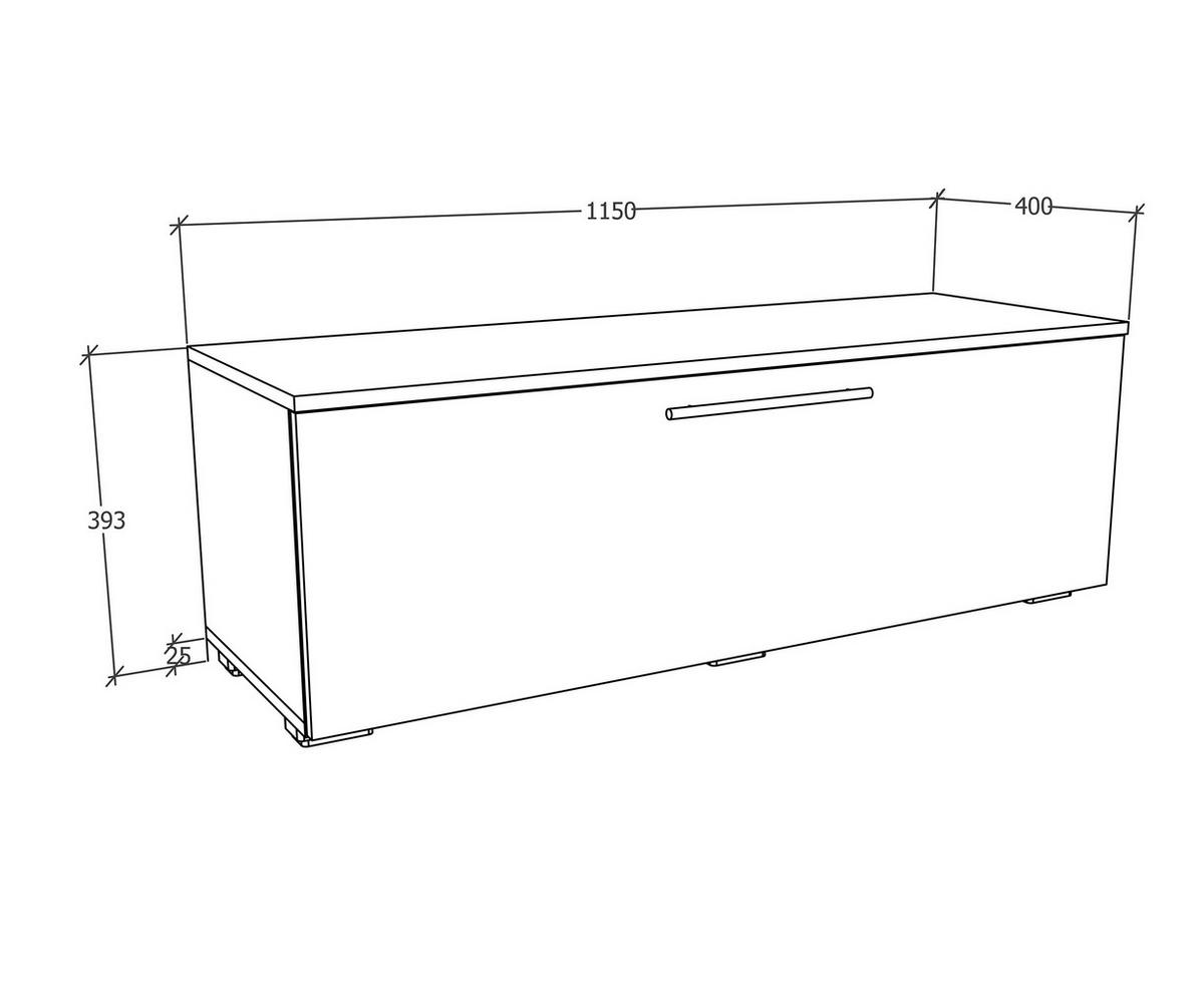 Nízka komoda Arila š: 115 cm, antracitová - černá/antracitová, Moderní, kompozitní dřevo/plast (115/39/40cm) - MID.YOU