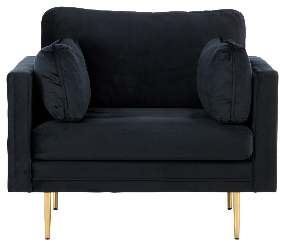 Sessel Boom - Hellbraun/Schwarz, Design, Textil/Metall (110/84/86cm) - Livetastic