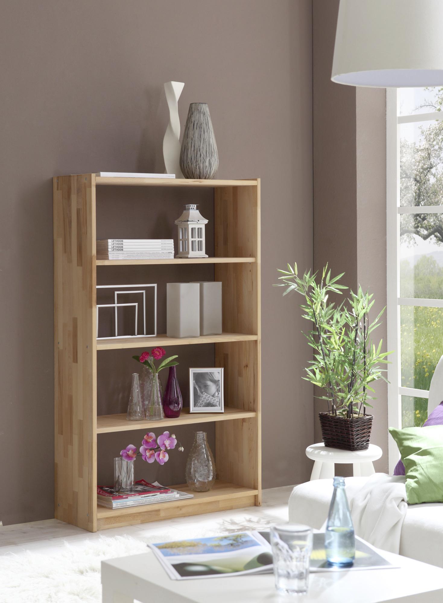 Regal Echtholz Massiv Simon 80 cm Buche - Buchefarben, Basics, Holz (80/145/31cm) - MID.YOU