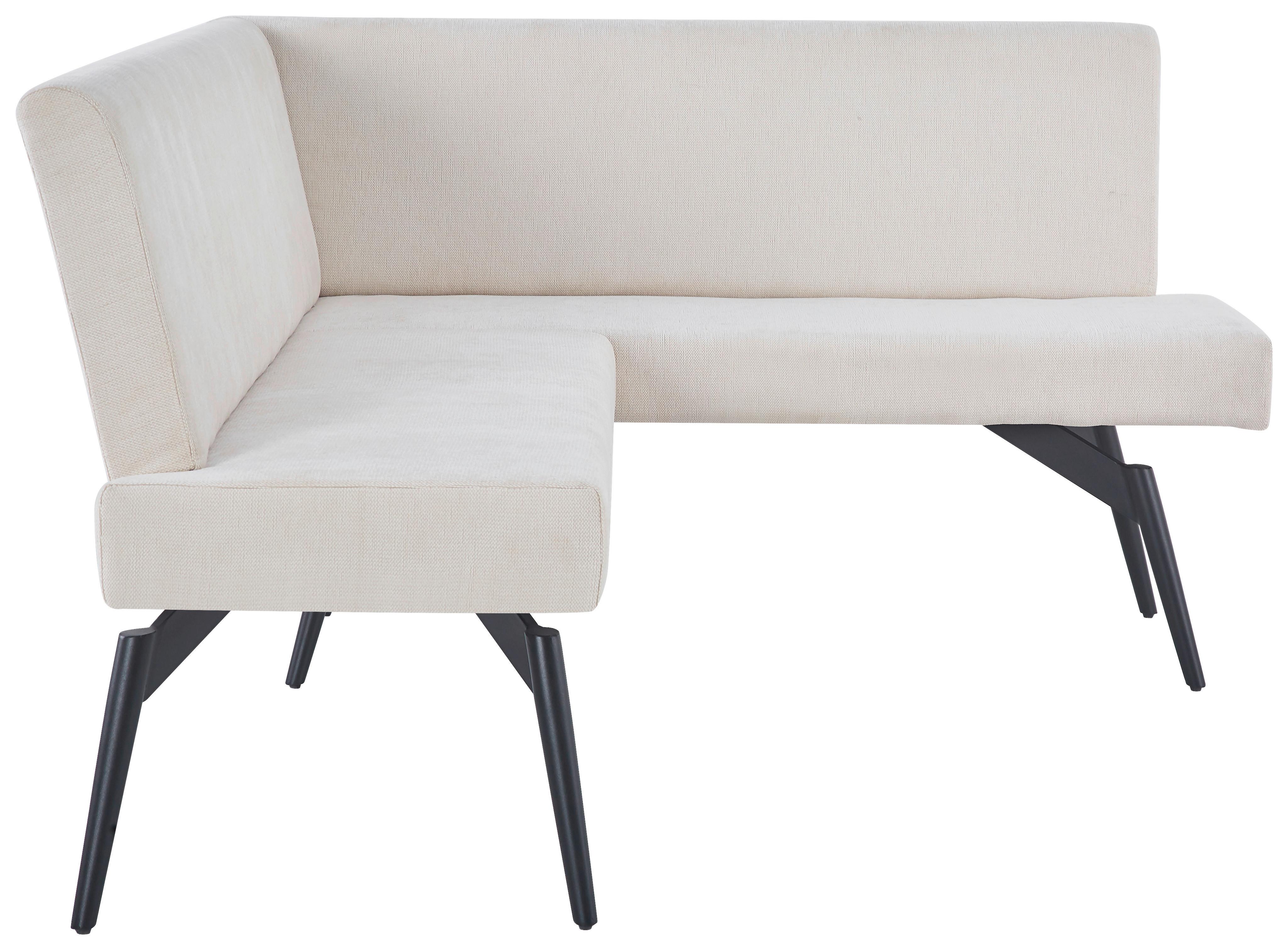 Eckbank Tinos Beige, S: 190x150 cm - Beige/Schwarz, KONVENTIONELL, Textil/Metall (190/150cm) - MID.YOU