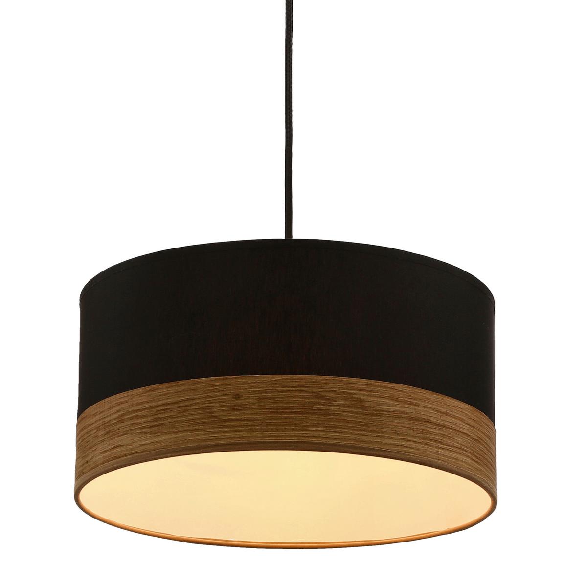 Pendelleuchte 31-17598 Porto - Eichefarben/Schwarz, Natur, Textil/Metall (30/115cm)