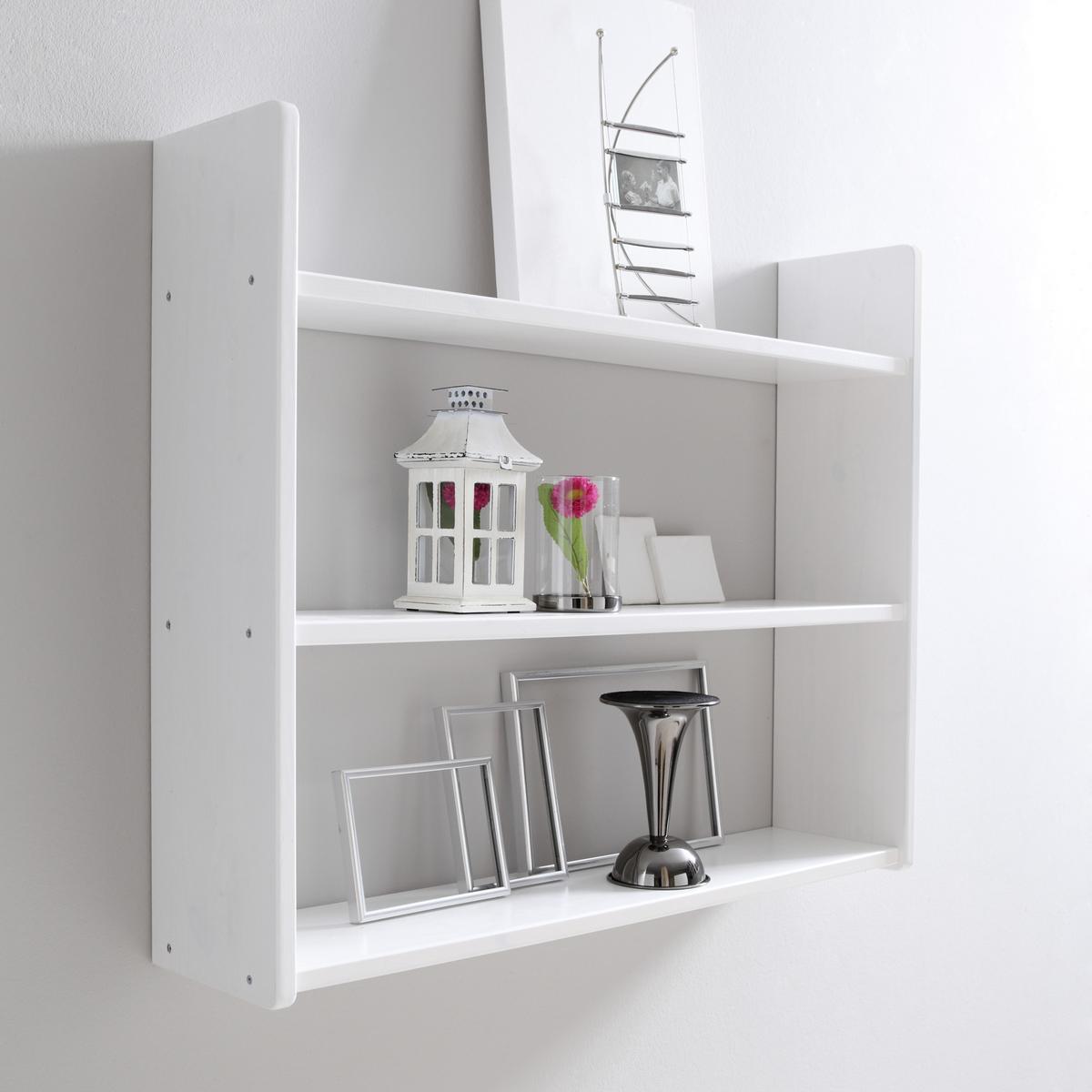 Regál na stěnu Mona bílý - bílá, Basics, dřevo (90/74/20cm) - MID.YOU