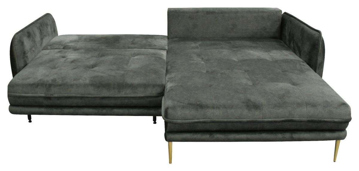 Ecksofa Whisper Grün S: 264x196 cm - Goldfarben/Grün, Design, Textil (264/196cm) - MID.YOU