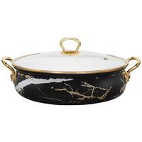 Servierpfanne Alina - Klar/Goldfarben, KONVENTIONELL, Glas/Metall (26/13.5cm) - Ondega