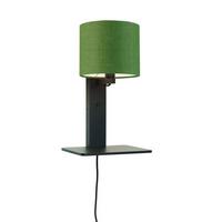 Wandleuchte Andes/w1/b/1815/gf - Schwarz/Grün, Trend, Holz/Textil (19/24/36cm) - Good & Mojo