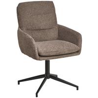 Armlehnstuhl Patrice Braun, Sitzfl. 360° Drehbar - Schwarz/Braun, Design, Holz/Textil (57/88/67cm) - MID.YOU