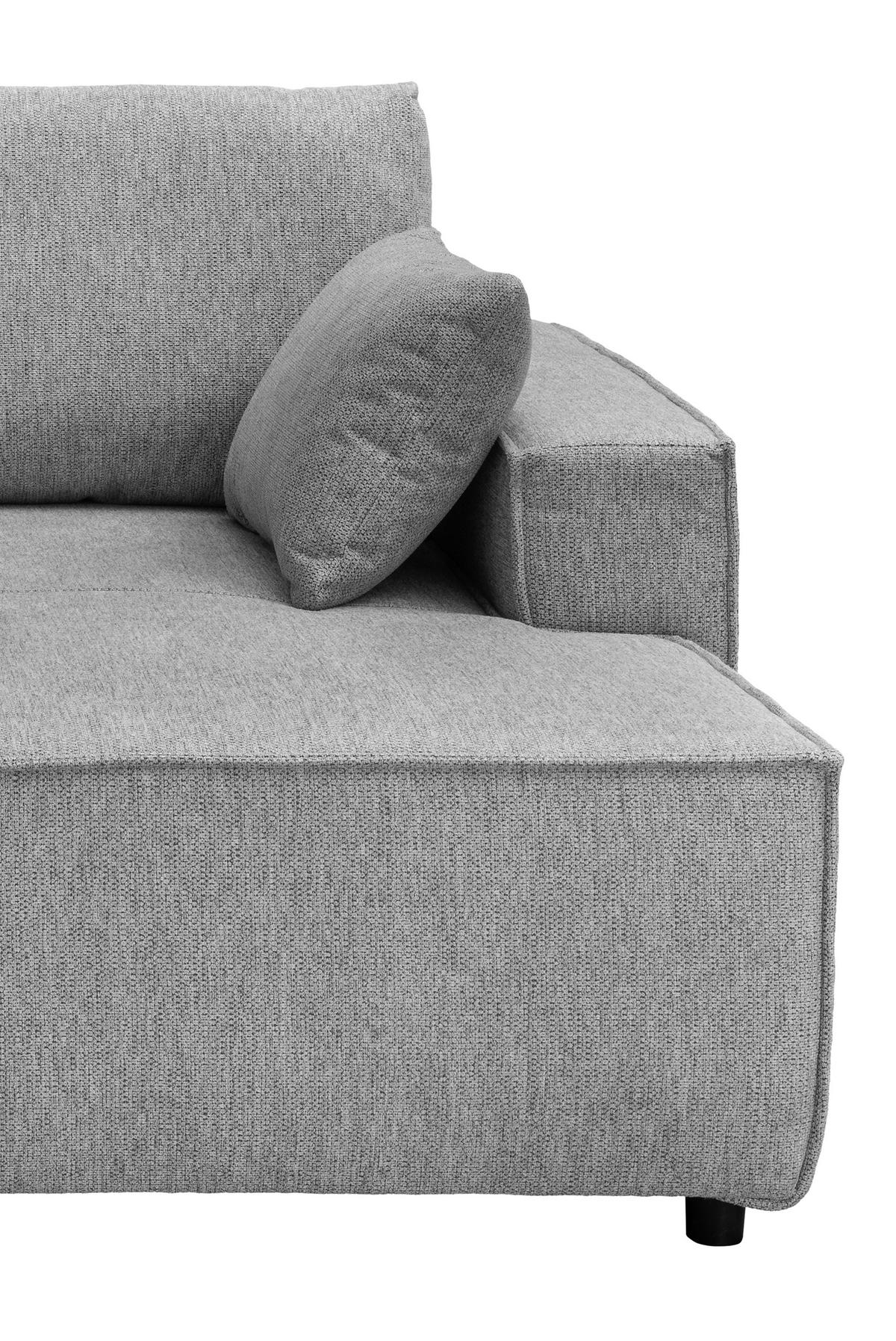 Bigsofa Tramin, Silberfarben B: 188 Cm - Silberfarben/Schwarz, MODERN, Textil (188/86/154cm) - Livetastic