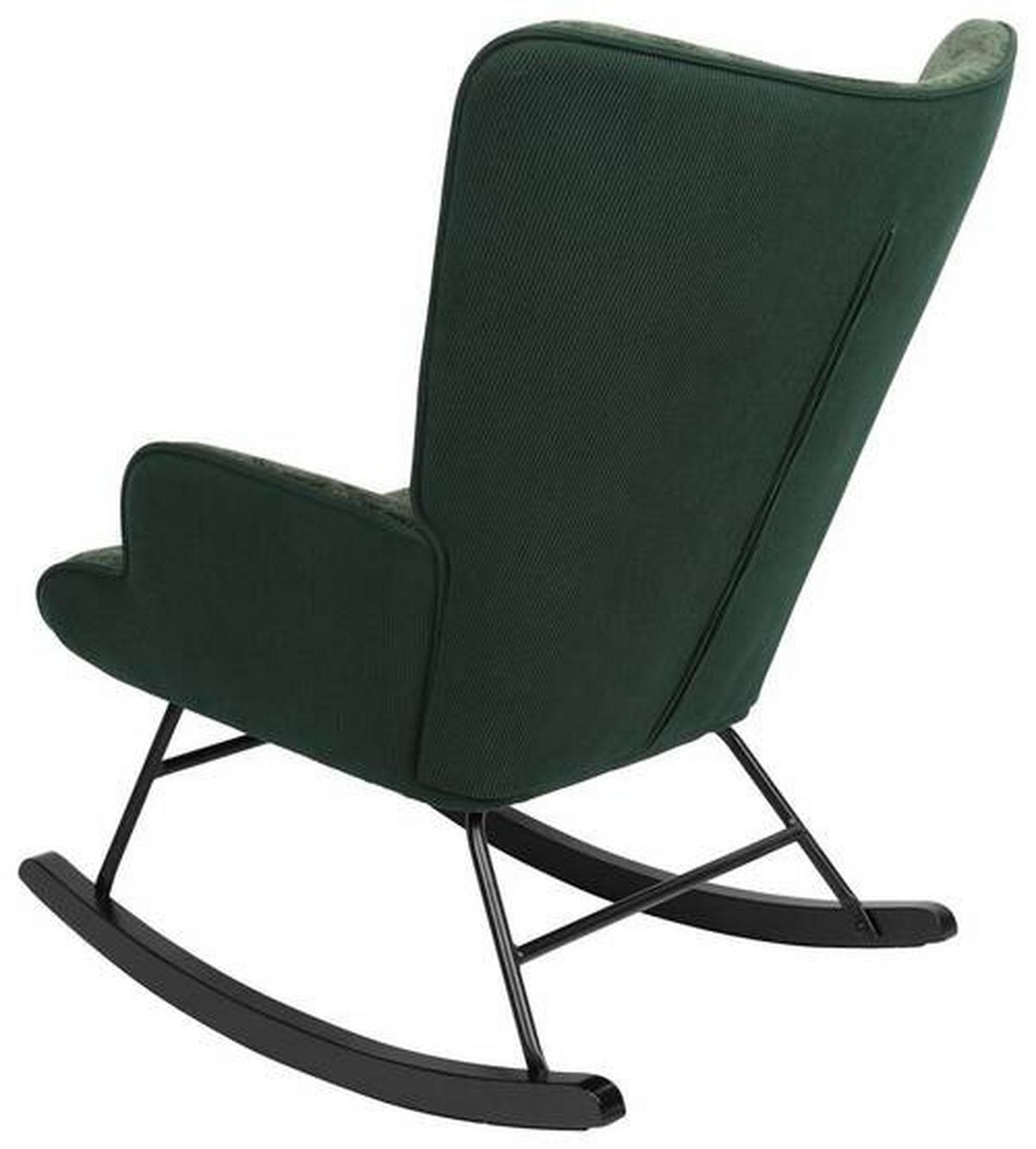 Houpací židle ROCK - černá/zelená, Moderní, kov/dřevo (66/90/77cm) - Mömax