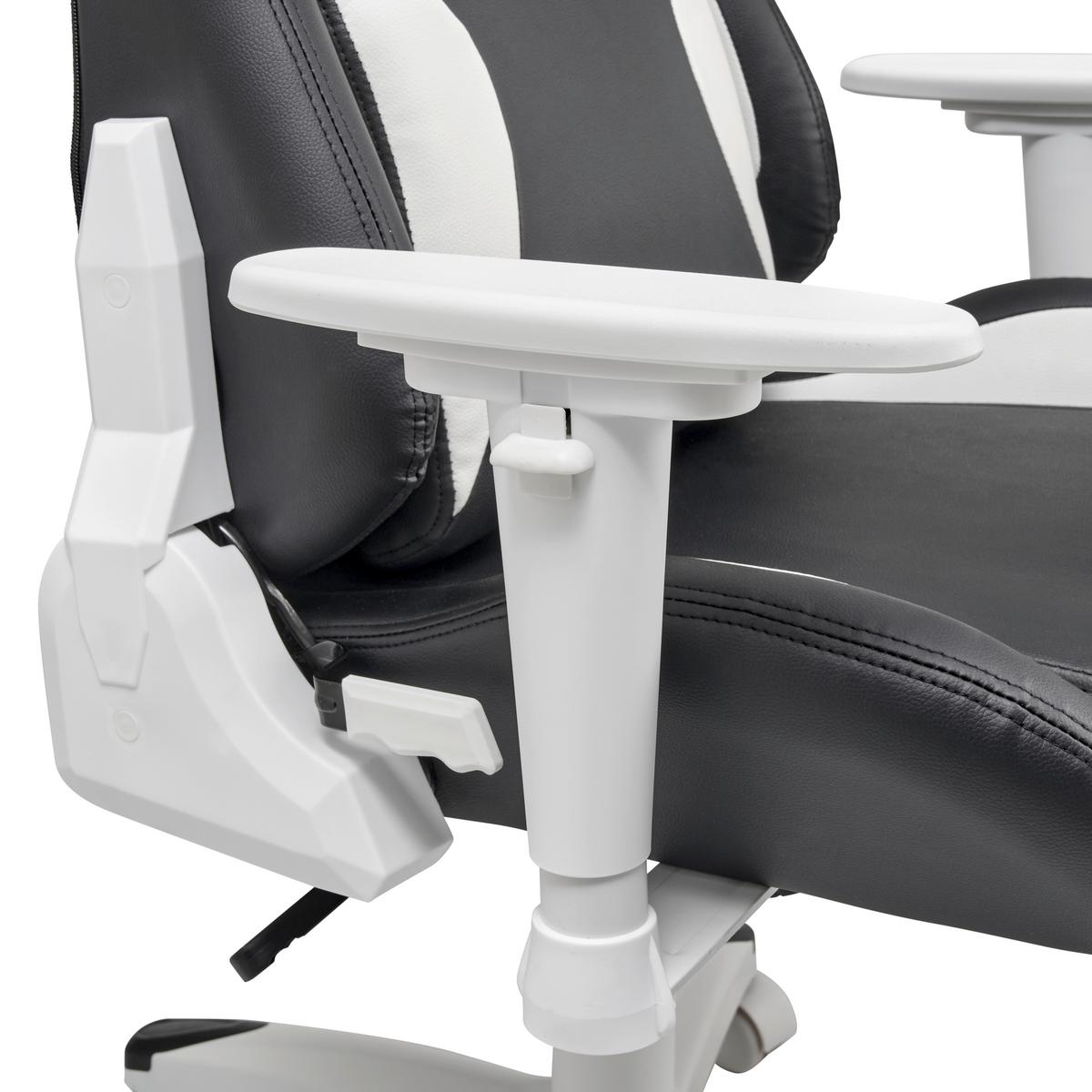 Gamingstuhl Racer - Schwarz/Weiß, MODERN, Kunststoff/Textil (66/126-134/59cm) - Livetastic