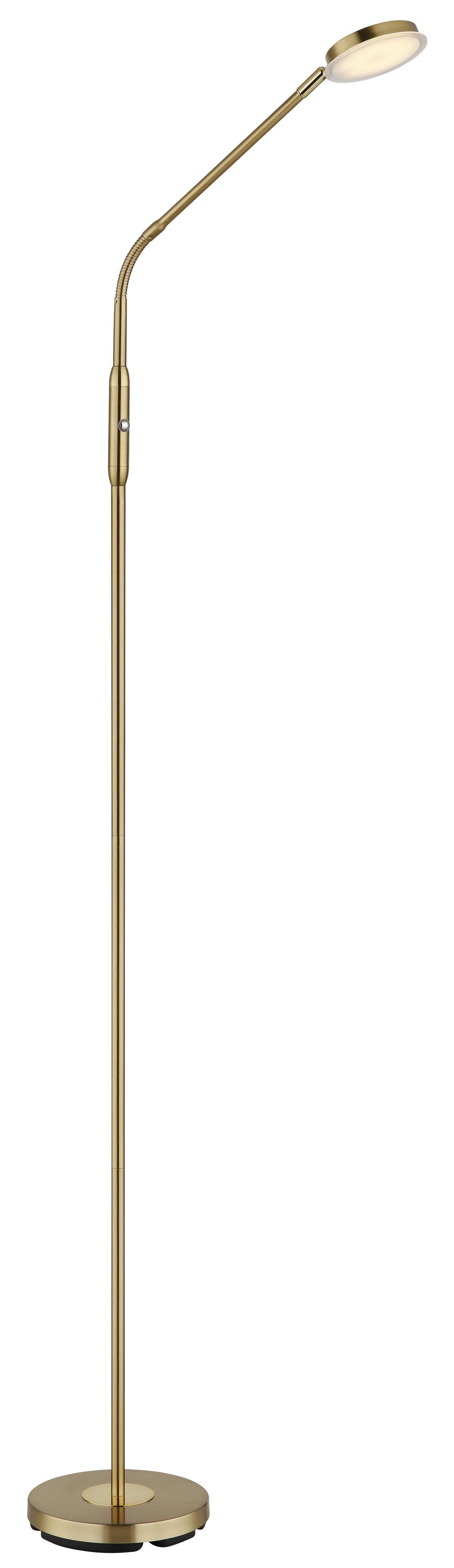 Led-stehleuchte Touchdimmer - Klar/Messingfarben, Design, Kunststoff/Metall (52/20/173cm) - Globo