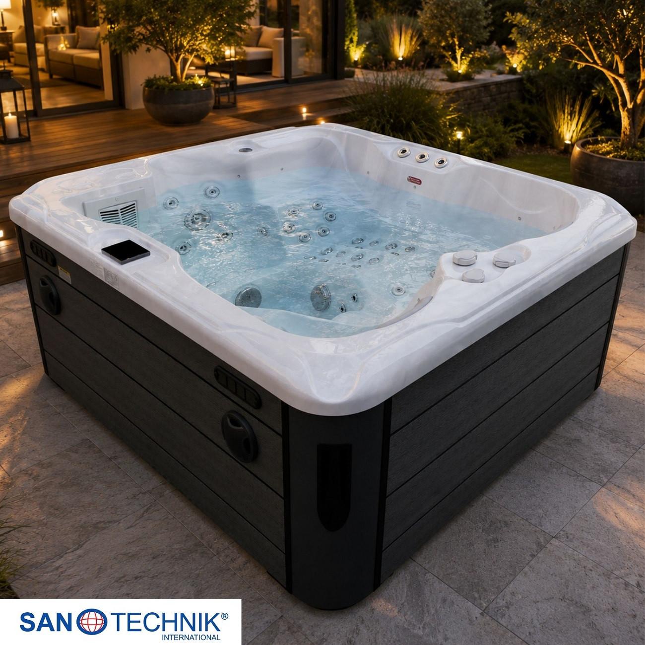 WHIRLPOOL Capri Grauweiß B: 210 cm - Grauweiß, KONVENTIONELL, Kunststoff (210/160/90cm) - Sanotechnik