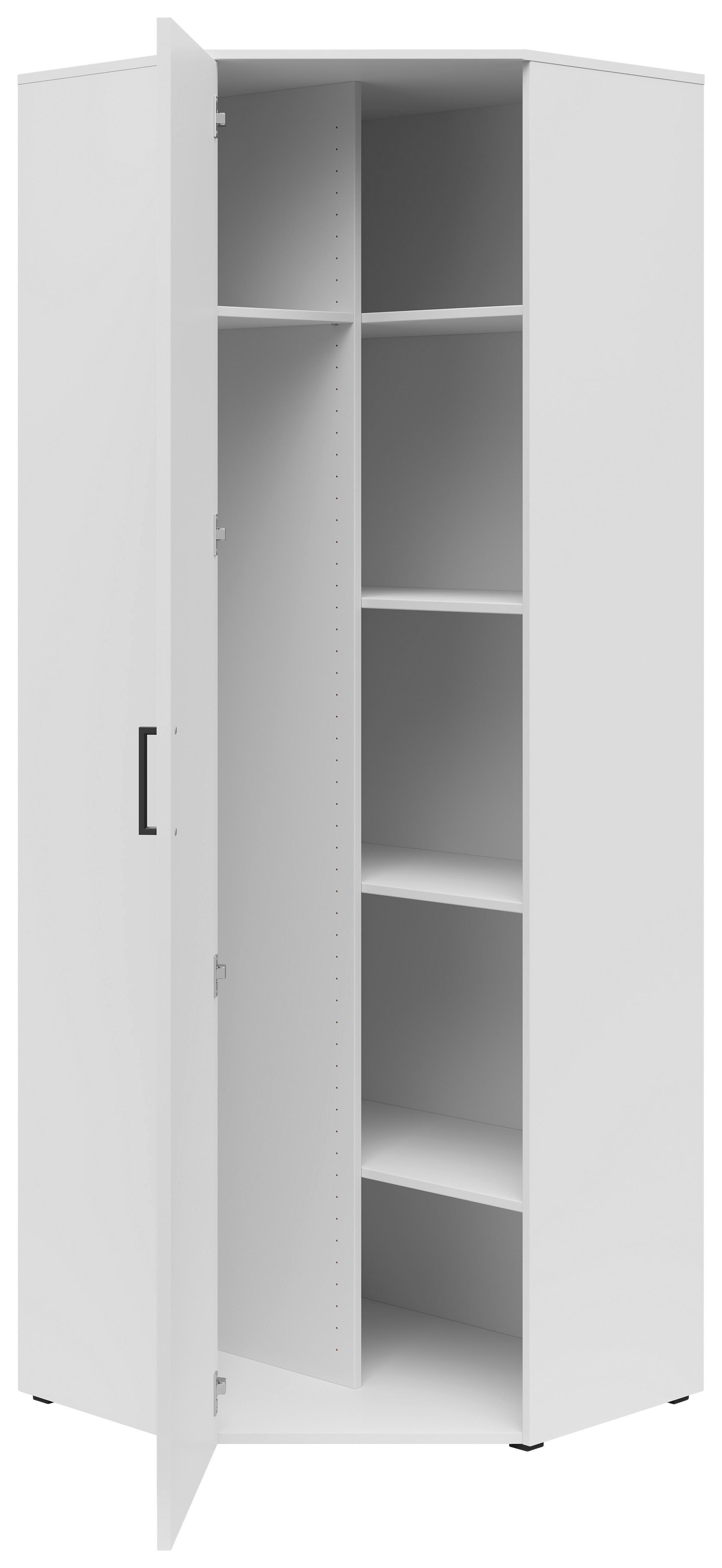 Rohová skříň Cabinet š: 101 cm - bílá/černá, Moderní, kompozitní dřevo/plast (71,5/71,5cm)