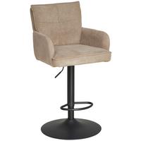 Barhocker Kai Grau Höhenverstellbar Mit Lehne - Schwarz/Grau, KONVENTIONELL, Textil/Metall (57/100-121/57cm) - MID.YOU