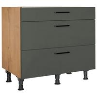 Schubkastenunterschrank Easytouch - Eichefarben/Grün, MODERN, Holzwerkstoff (90/87/56cm) - Nobilia