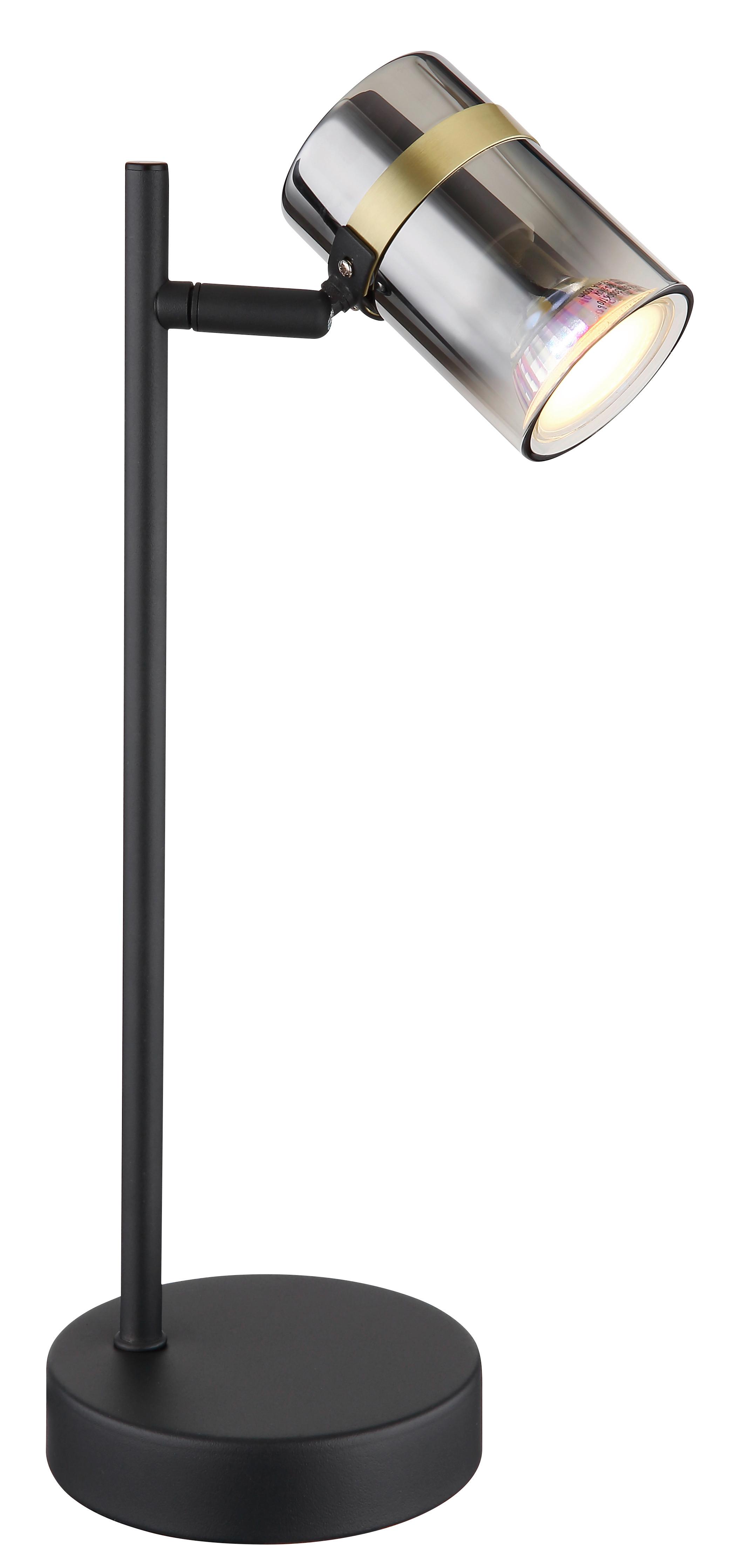 Tischleuchte 57916t - Messingfarben/Schwarz, Design, Glas/Kunststoff (13,2/12/35cm) - Globo