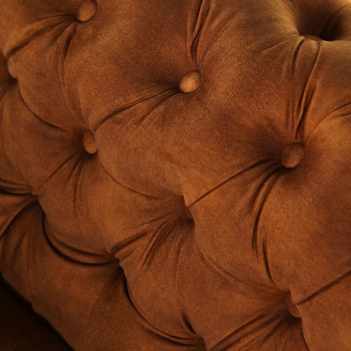 Chesterfield-sofa Slopes Cognac 3-Sitzer - Cognac/Schwarz, KONVENTIONELL, Textil (203/79/93cm) - Livetastic