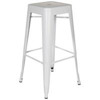 Barhocker Vantaggio High Stapelbar Weiß Bis 150 Kg - Weiß, Basics, Metall (44/77/44cm) - MID.YOU