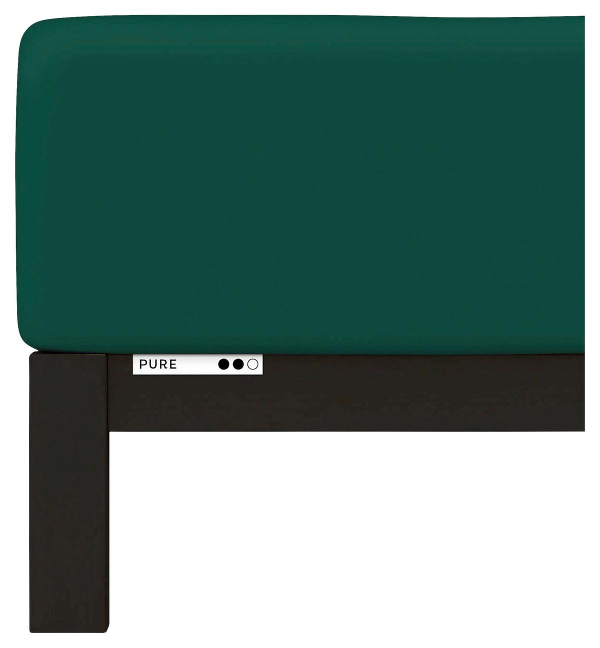 Boxspring-spannleintuch Pure Boxspring - Dunkelgrün, Basics, Textil (90-100/190-220cm) - Schlafgut