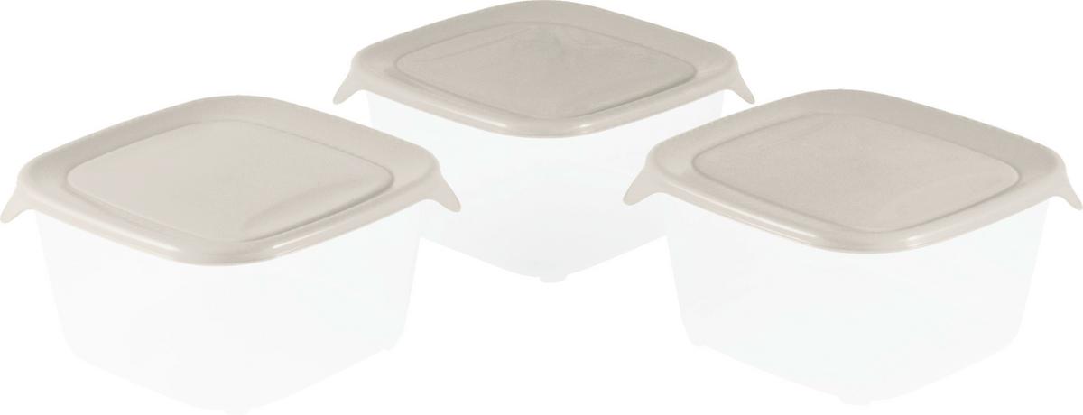 Ételtároló Doboz Szett Fresh&go 3 Darabos - homokszínű, Basics (15.5/15.5/12cm) - Curver
